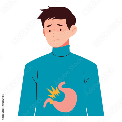 Gastric GERD Symptoms Medical Illustrations