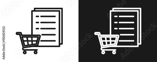 Procurement Icon Set Outline In White And Black Background