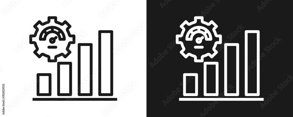 Obraz premium Performance Metrics Icon Set Outline In White And Black Background