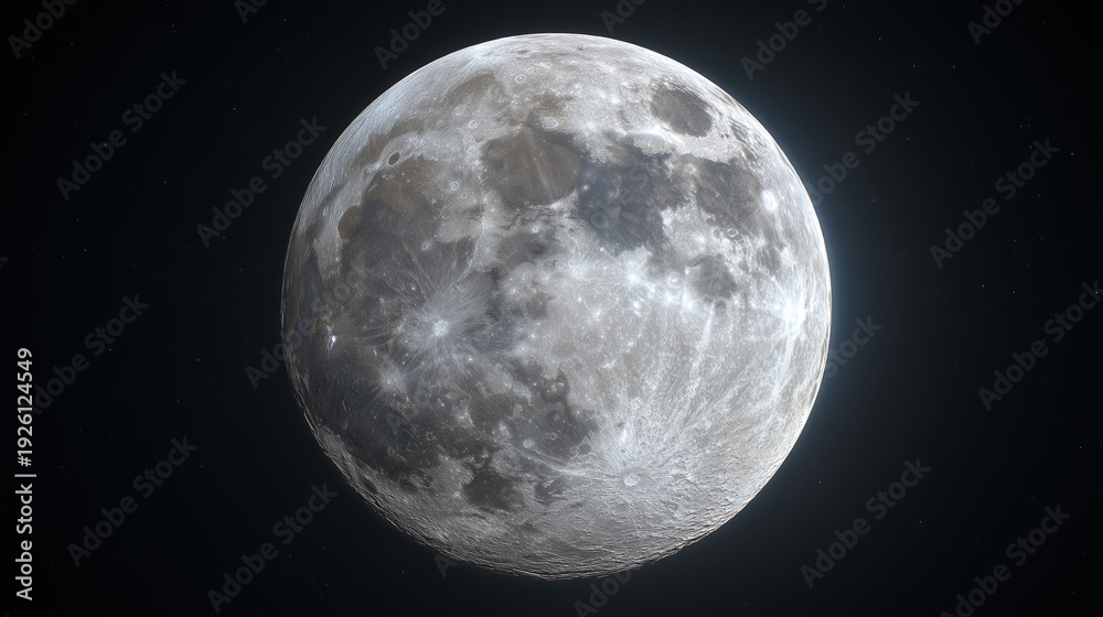 Obraz premium Supermoon Extreme Close-Up with Detailed Lunar Surface and Craters