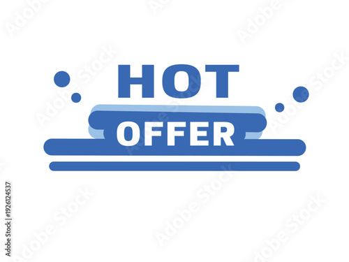 Hot offer seal for banner illustration art colourful. Eps vector design.