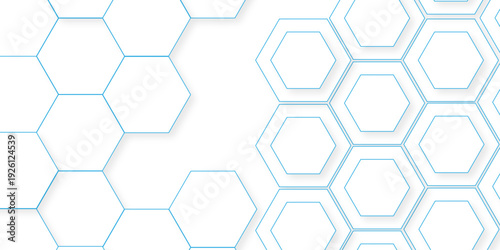 Futuristic abstract emboss white hexagon pattern vector design. Hexagon concept design abstract cube business technology background.