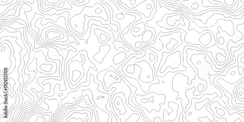 white topography map geography relief diagram texture design. Topography white background and black line world map texture design. Lines Topographic contour lines grid map seamless pattern.