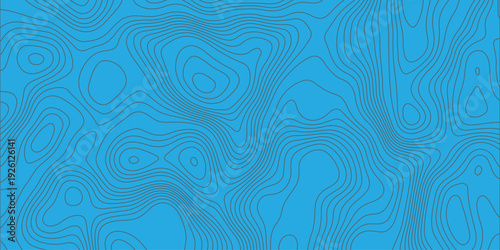 Futuristic blue abstract line pattern with organic contour shapes for creative background.