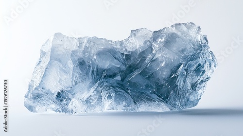 Wallpaper Mural Large clear crystal rock placed on a light background highlighting its unique structure and clarity during midday lighting Torontodigital.ca