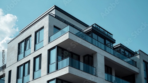 Wallpaper Mural Modern building with glass balconies located in an urban area on a clear day Torontodigital.ca