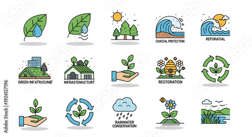 Collection of Environmental Icons and Symbols 1.