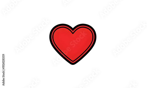Simple Red Heart Icon Isolated on White