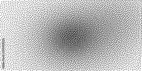 Intricate black and white pattern with a central focal point and radial symmetry