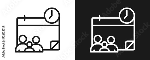 Family Care Leave Icon Set Outline In White And Black Background