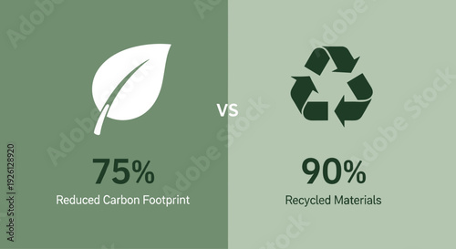Recycling Symbol and Leaf Icon Comparison.