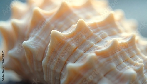 Close up macro shot of a spiky seashell texture.
