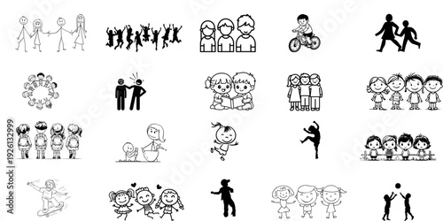 Scalable Kids Avatar Icon Set for Mobile Game Interface and Educational App Design