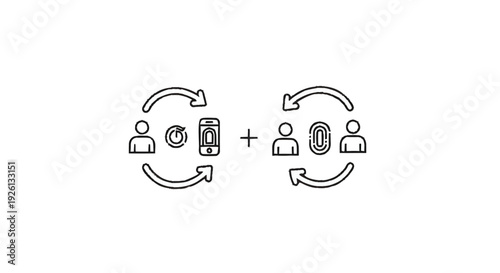 Biometric Authentication and Data Exchange Concept.
