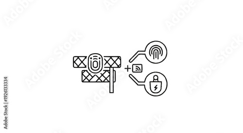 Biometric Security Access Control System with Fingerprint and Lock Icons.