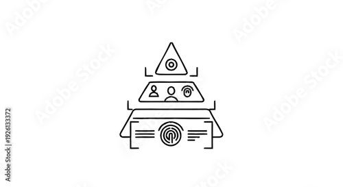 Biometric Security Pyramid with Fingerprint and Eye Scan.
