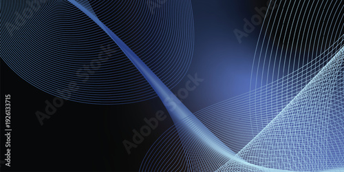 Smooth black and grey glowing ribbons intertwined with deep black gradient tones, set against a dark textured noisy background, crafted for eye-catching banner, header, or poster visuals.