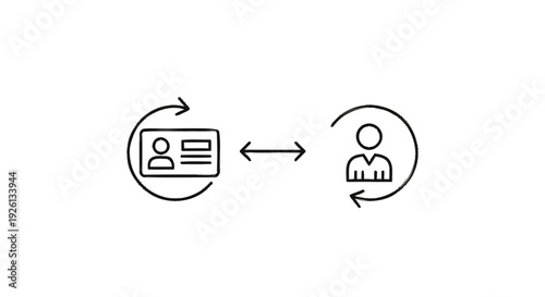 Business Card Exchange and User Profile Connection Icon.