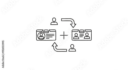 Business Card Exchange and Networking Concept.