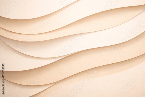 Beautiful wavy layers of cream colored paper creating a soft and serene background