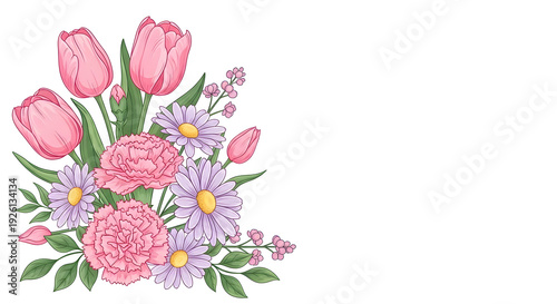 Wallpaper Mural Hand drawn flower illustration perfect for Mother’s Day poster and social media. Torontodigital.ca