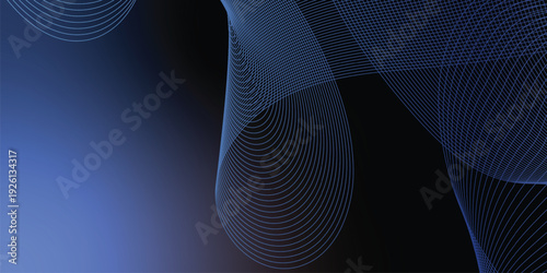 Smooth black and grey glowing ribbons intertwined with deep black gradient tones, set against a dark textured noisy background, crafted for eye-catching banner, header, or poster visuals.