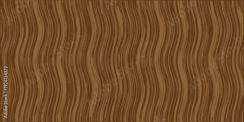 Seamless wavy wood grain pattern with natural flowing texture. Brown timber background with organic curved lines. Repeating wooden surface design ideal for wallpaper, flooring and interior . 