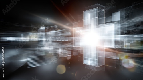 Abstract Digital Background with Light and Shapes