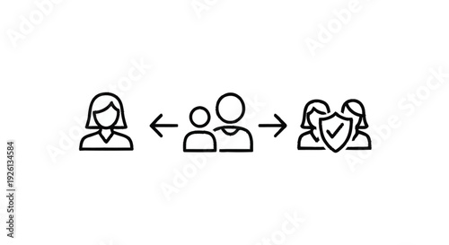 Business concept of team protection and delegation.