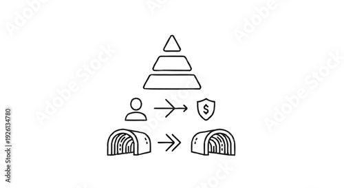 Business Hierarchy and Financial Security Concept.