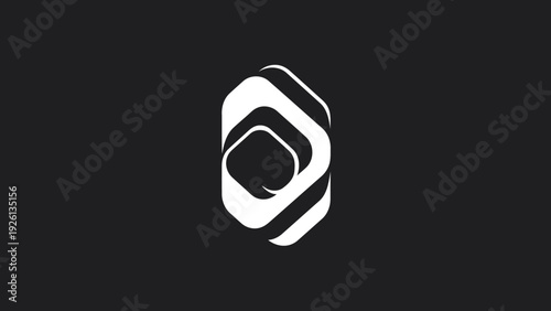 Abstract Geometric Shape with Layered Design.