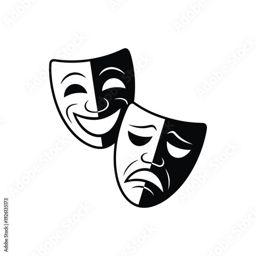 Comedy Tragedy Masks Symbolizing Emotions and Theater Performance