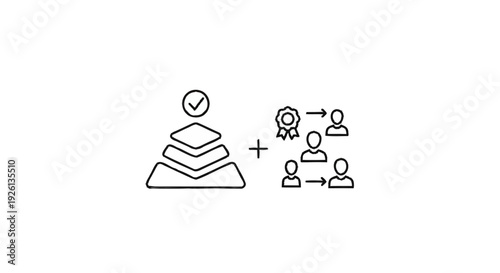 Business Hierarchy and Teamwork Concept with Achievement Badges.