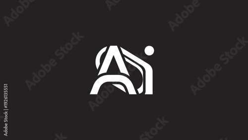 Abstract AI logo design with a modern and futuristic feel.