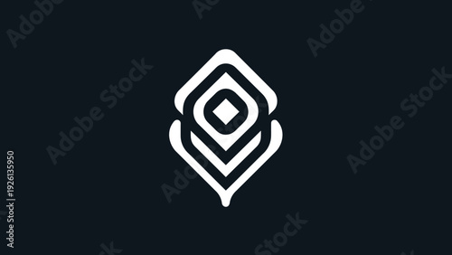 Abstract geometric logo design with layered shapes and symmetry.