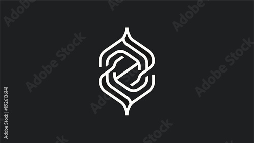 Abstract Intertwined Lines Forming a Unique Geometric Symbol.