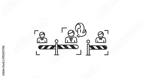 Business Meeting with Question Mark and Focus Frame.