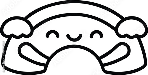 Hand Drawn Kawaii Coloring Book Illustration Cute Doodle Cartoon Outline Art for Kids Printable Page