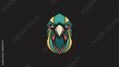 Abstract Eagle Head Logo Design Vibrant Colors.