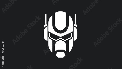 Futuristic Robot Head Icon Graphic Design.