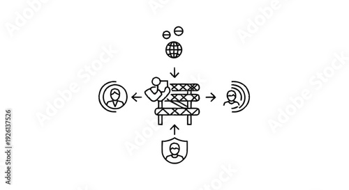 Business network and global connections concept illustration.