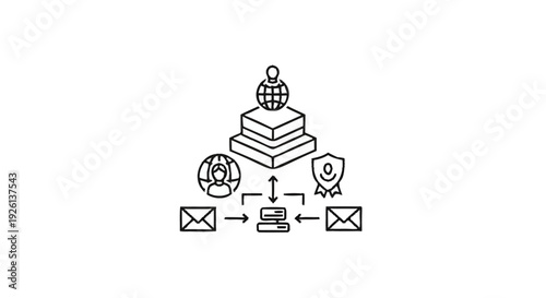 Business Network and Communication System Diagram.