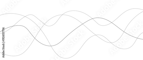 Technology abstract lines on white background. Undulate Grey Wave Swirl, frequency sound wave, twisted curve lines with blend effect