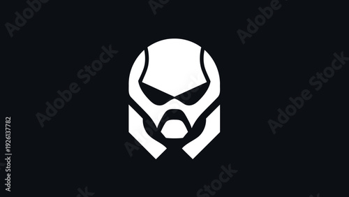Futuristic Sci Fi Warrior Helmet Icon Graphic Design.