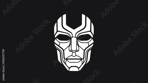 Futuristic Sci-Fi Mask Design with Geometric Patterns.