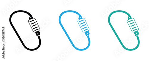 Carabiner icons for designers, web developers, displays and websites