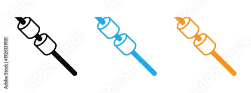 Marshmallow Glyph Icon design. Marshmallow glyph outline icon with white background vector stock illustration. 