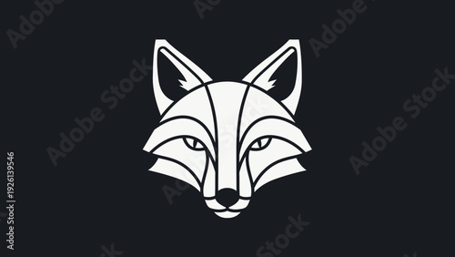 Geometric Fox Head Logo Design Minimalist Style.