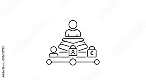 Business network security and financial data protection concept.