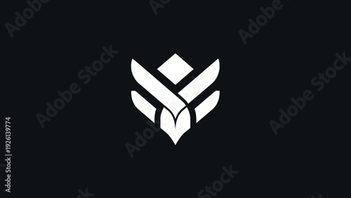 Abstract Geometric Emblem Design with Sharp Edges.